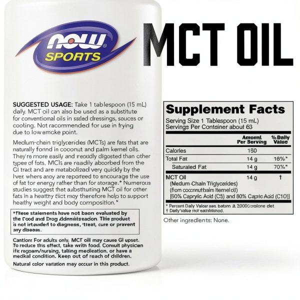 NOW Sports MCT Oil 32oz Coconut Fuel for Adults-1