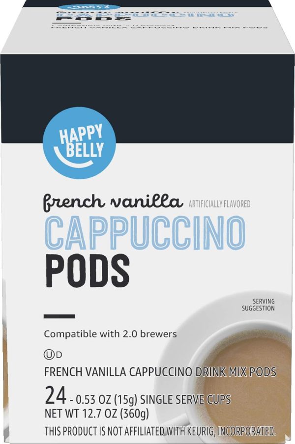 Happy Belly French Vanilla Cappuccino K Cups Coffee Pods-10