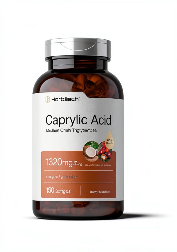 Caprylic Acid Softgels Horbaach 1320mg Keto-3