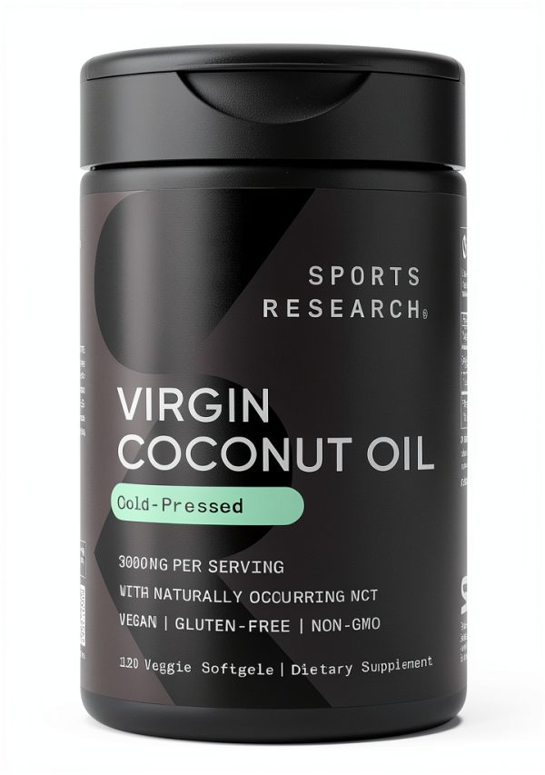 Organic Coconut Oil Softgels SportsResearch 3000mg-0