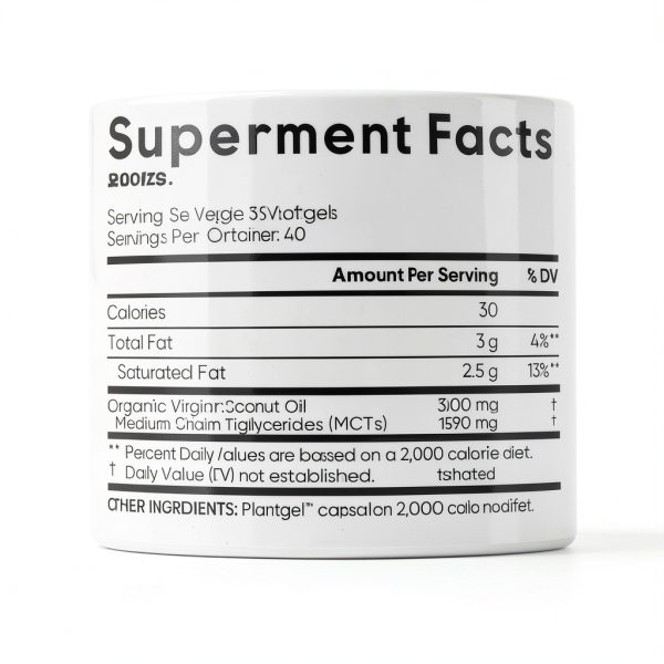 Organic Coconut Oil Softgels SportsResearch 3000mg-4