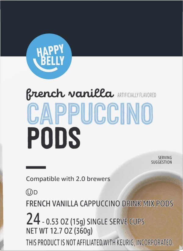 Happy Belly French Vanilla Cappuccino K Cups Coffee Pods-2