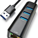 ABLEWE 4-in-1 USB 3.0 Ethernet Adapter Gigabit RJ45 and 3 USB Ports-0