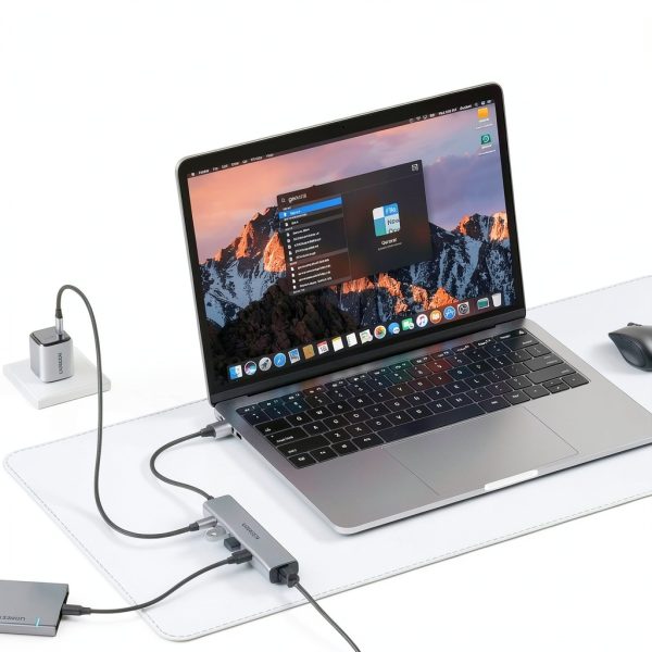 UGREEN 5-in-1 USB Ethernet Hub with Gigabit Port-1