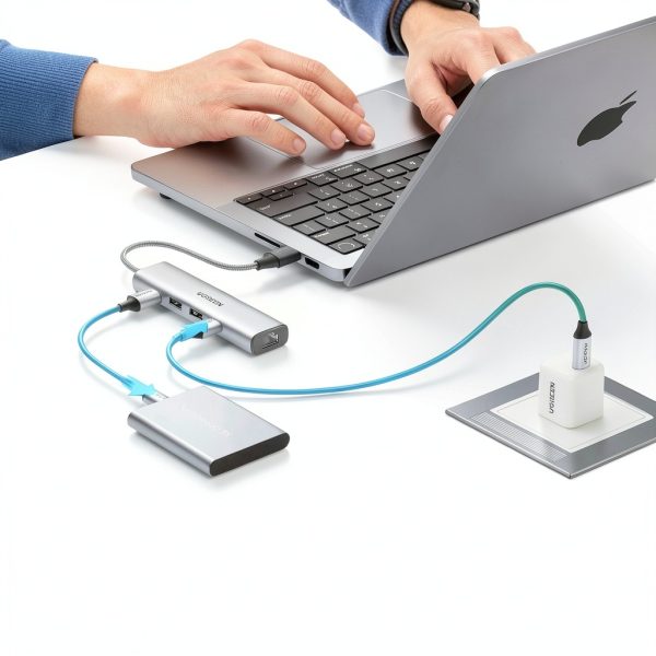 UGREEN 5-in-1 USB Ethernet Hub with Gigabit Port-7