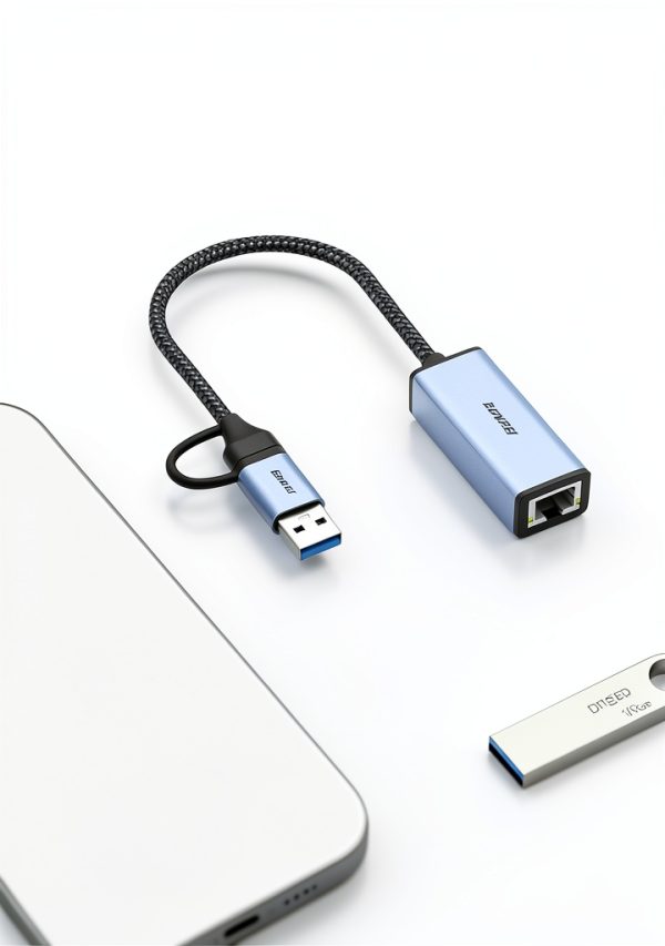BENFEI USB-C Ethernet Adapter Gray Compact Gigabit Connector-5