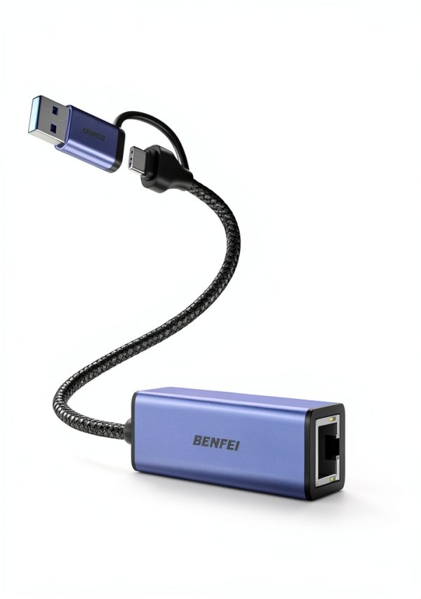 BENFEI USB-C Ethernet Adapter Gray Compact Gigabit Connector-8