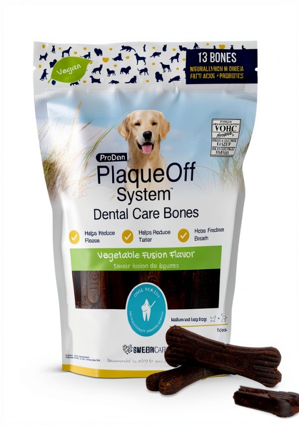 Dog Dental Treat ProDen Plaque-Off Natural Chewy Bones PDDCB1 Medium-0