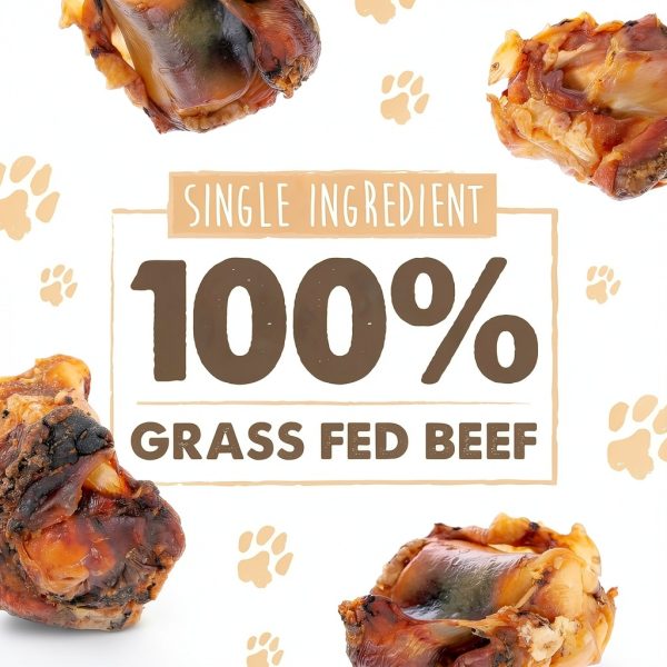 Mighty Paw Naturals Dog Bones - Cow Knee Caps & Knuckle Bones for Dogs (8 Pack) | 100% Natural Beef Knee Caps, Meaty Pet Treat-1