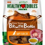 Nylabone Healthy Edibles Broth Bone Natural Dog Chews Long Lasting Treats Ham Flavor Small/Regular - Up to 25 Ibs. (16 Count)-0
