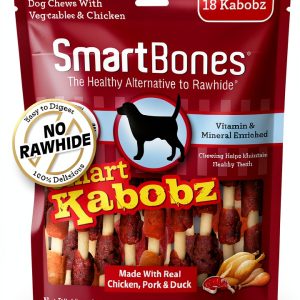 SmartBones Smart Kabobz Dog Chew Treats 18 Count Chicken Pork Duck-0