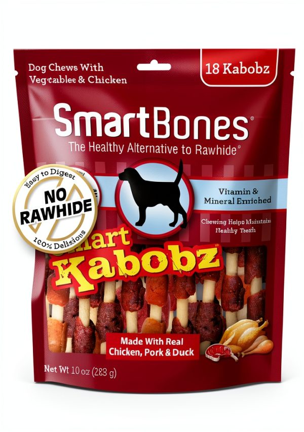 SmartBones Smart Kabobz Dog Chew Treats 18 Count Chicken Pork Duck-0