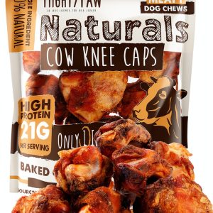 Mighty Paw Naturals Dog Bones - Cow Knee Caps & Knuckle Bones for Dogs (8 Pack) | 100% Natural Beef Knee Caps, Meaty Pet Treat-0