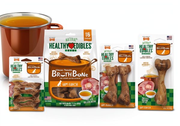 Nylabone Healthy Edibles Broth Bone Natural Dog Chews Long Lasting Treats Ham Flavor Small/Regular - Up to 25 Ibs. (16 Count)-6